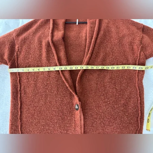 FREE PEOPLE Eucalyptus Oversized Cardigan In Mustard size S - Picture 10 of 16